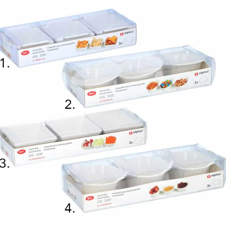 3 schaaltjes wit voor amuse/snack (4 ass)