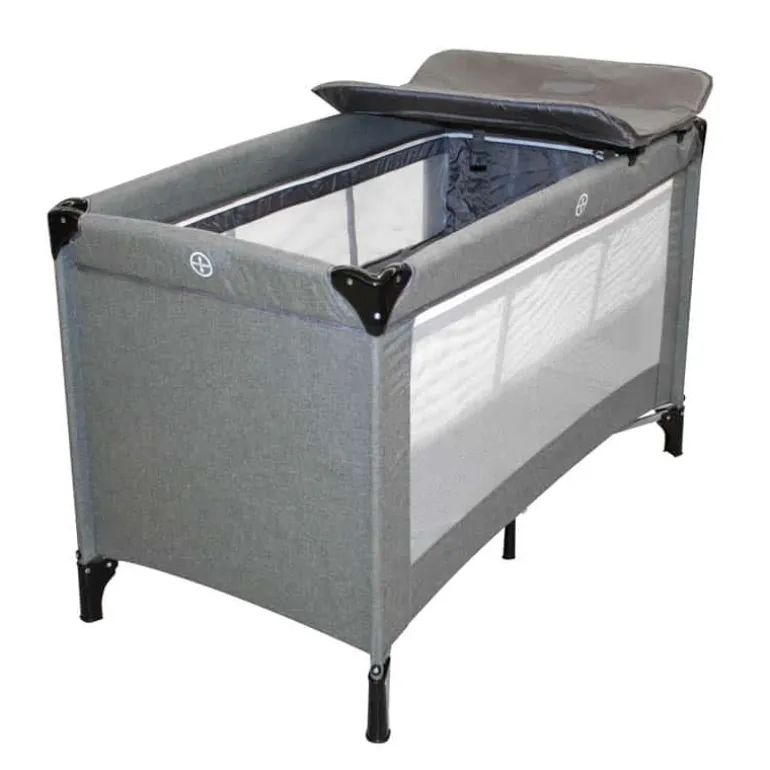 Baby reisbed (120x60x78cm) grijs met luierkussen