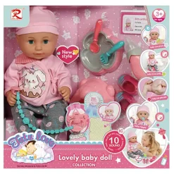 Babypop (35cm) “Drinkt & plast”