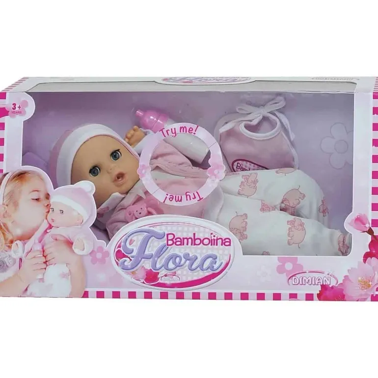 Bambolina Flora babypop met 50 Engelse woordjes