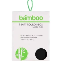 Bamboo T-shirt (2 stuks) dames zwart