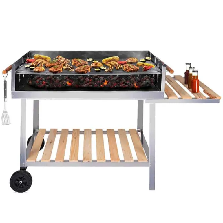 Barbecue Trolley rechthoekig RVS (98x56x85cm)