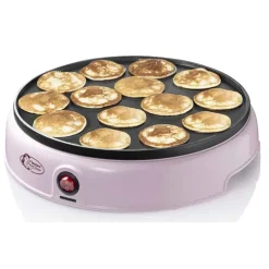 Bestron Poffertjesmaker voor 14 poffertjes (800 W) roze