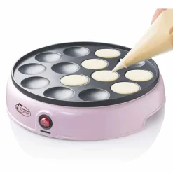Bestron Poffertjesmaker voor 14 poffertjes (800 W) roze