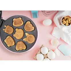 Bestron Wafelijzer wafels in diervorm (700W) roze