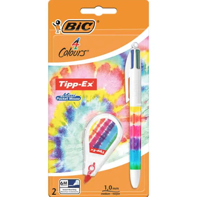 Bic 4 Colours + Tipp-Ex mini pocket mouse decor