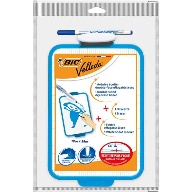 Bic Velleda Whiteboard (26x19cm) + stift + wisser
