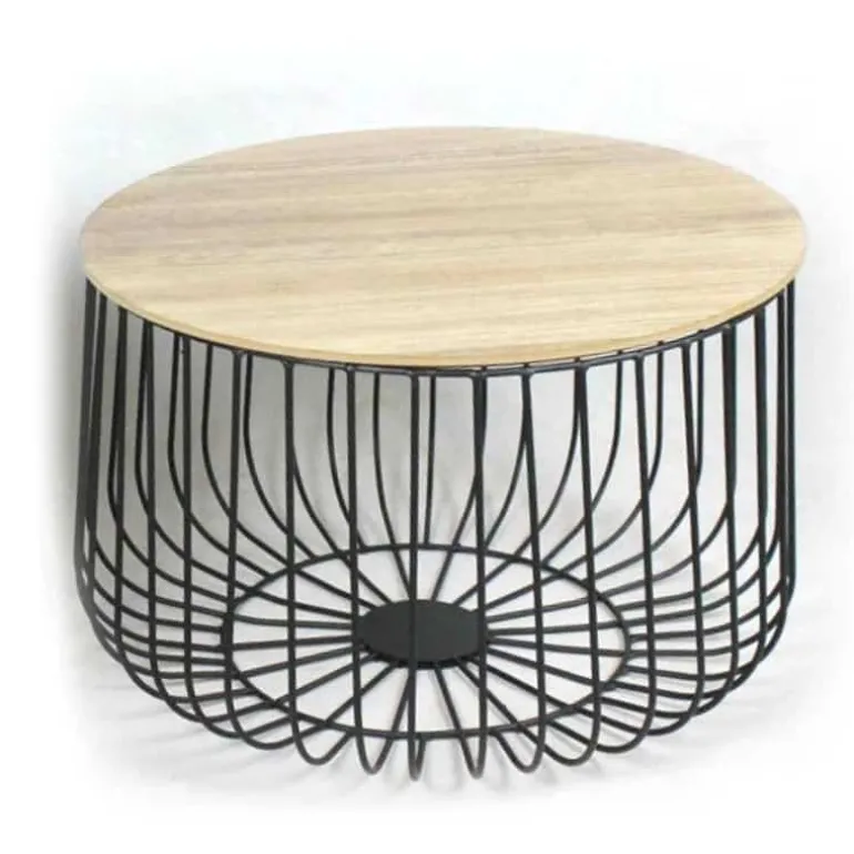 Bijzettafel 54xH33cm MDF / metaal