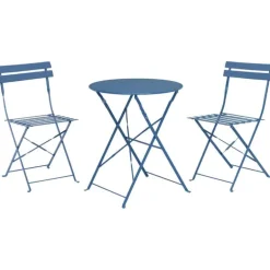 Bistroset mat blauw (tafel ø60cm)
