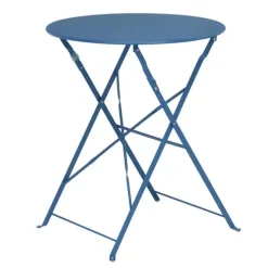 Bistroset mat blauw (tafel ø60cm)