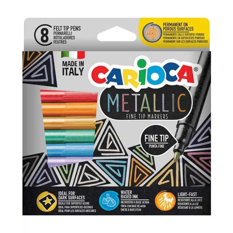 Carioca Fine Markers (8 stuks) Metallic