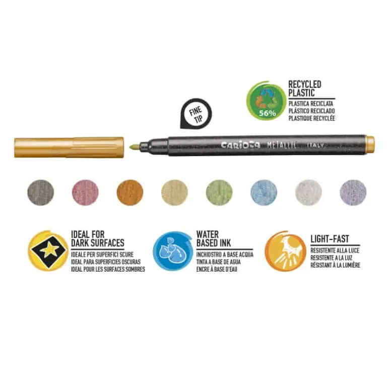 Carioca Fine Markers (8 stuks) Metallic