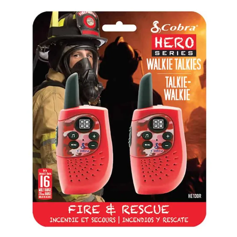 Cobra Walkie talkie Hero Fire & Rescue (2-pack) rood