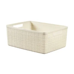 Curver Opbergbox Rechthoek 12L in jute, wit