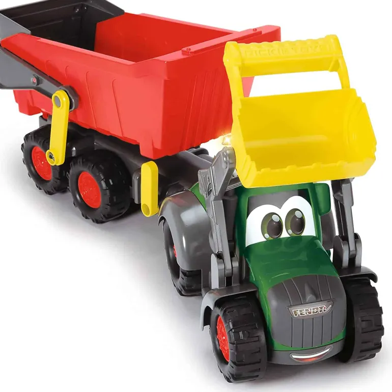 Dickie ABC Fendti Tractor met graafbak + Trailer