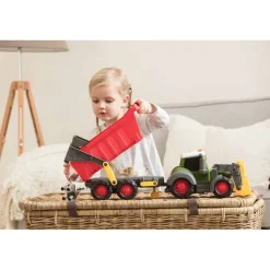 Dickie ABC Fendti Tractor met graafbak + Trailer