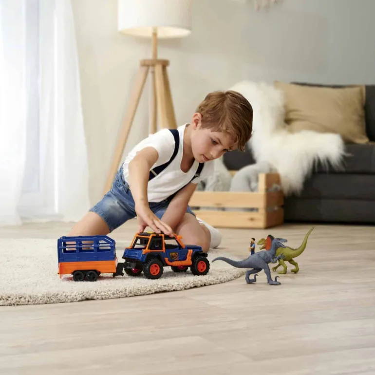 Dickie Dino Commander Jeep + Trailer