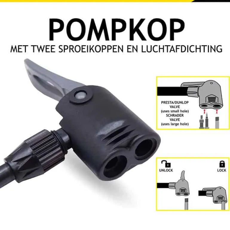 Dunlop Fietspomp staand (ø35mm, H62cm)