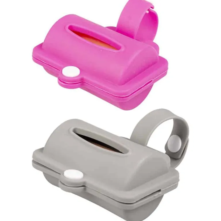 Duvo+ poepzakjes dispenser Silicone (8,2cm) grijs of roze
