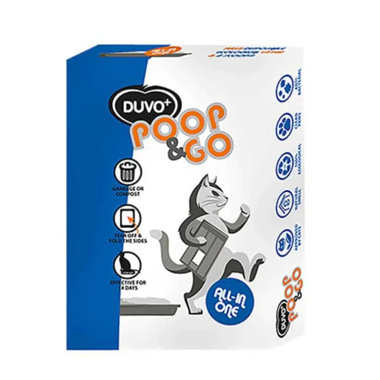 Duvo+ Wegwerpkattenbak +vulling (2kg) Premium Poop & Go