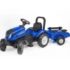Falk Traktor met aanhangwagen “New Holland T6” blauw