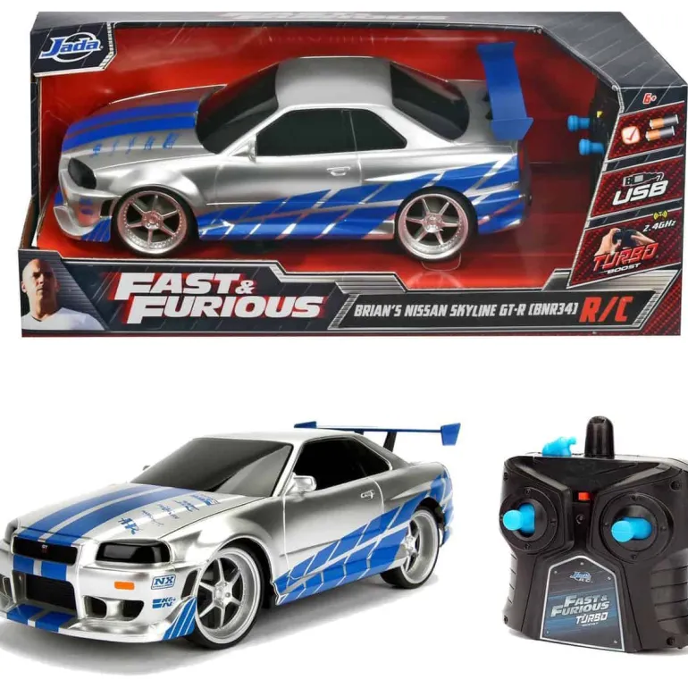 Fast & Furious RC Nissan Skyline GRT1 blauw/zilver