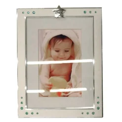 Fotokader alu/zink (10x15cm) zilver blauwe steentjes