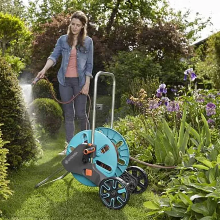Gardena Slangenwagen Aquaroll flex met 25m 5/8 gemonteerd