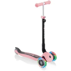 Globber Go-Up met lichten, plooibaar, pastel roze