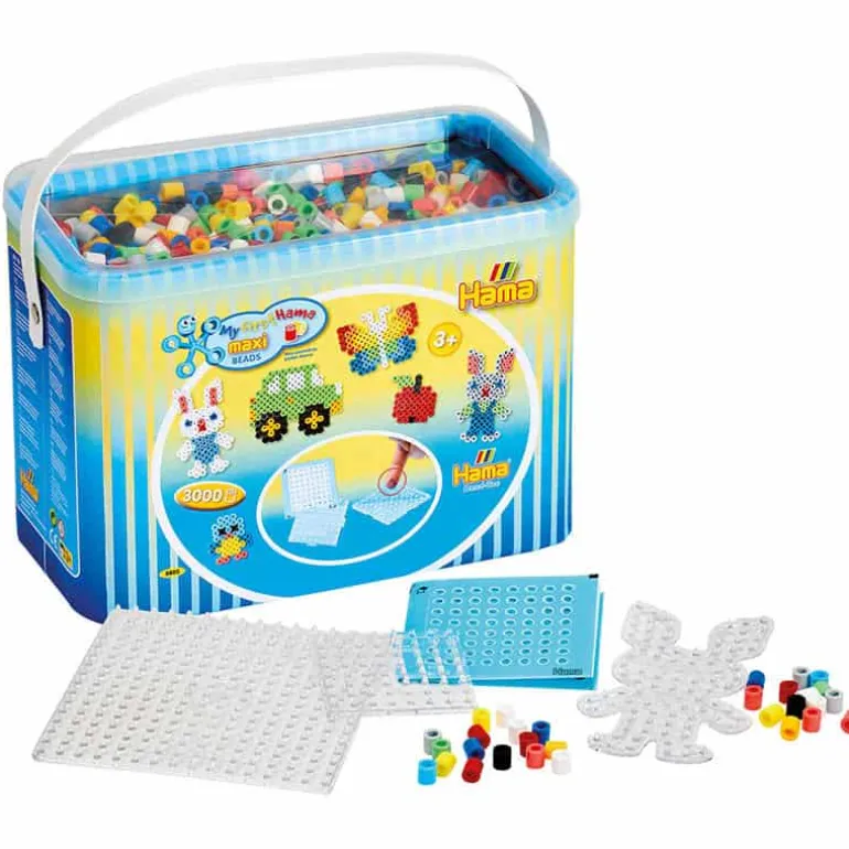 Hama Maxi Parels 3000, 3 pinborden, Konijn transparant
