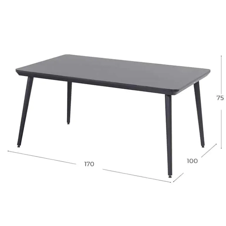 Hartman Sophie Studio tafel (170x100cm) carbon zwart