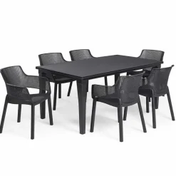 Keter Futura tafel (165x94cm) graphite met parasolopening