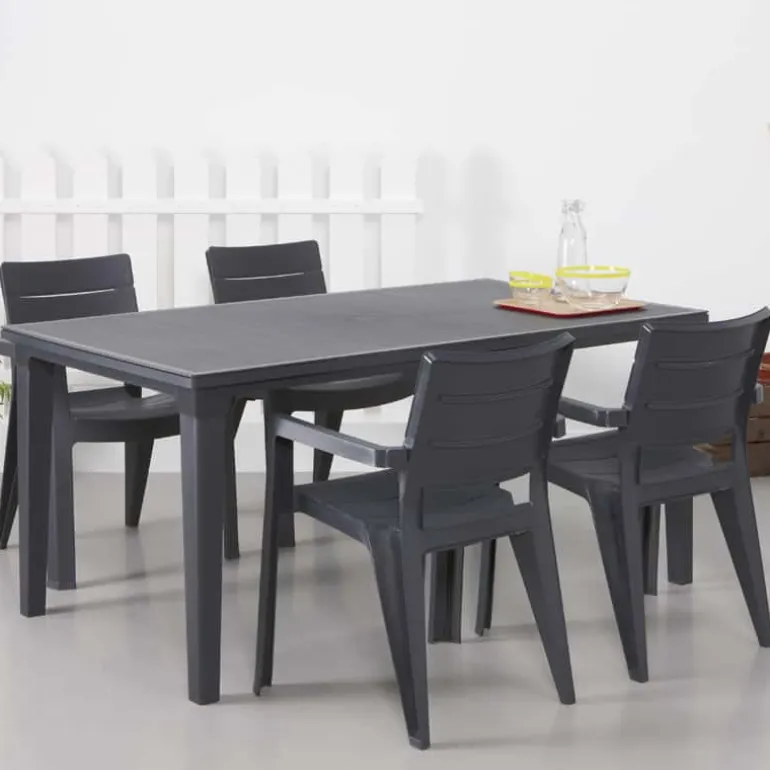 Keter Futura tafel (165x94cm) graphite met parasolopening