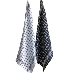 Keukenhanddoek Christelle 6 stuks (50x70cm) wit/zwart