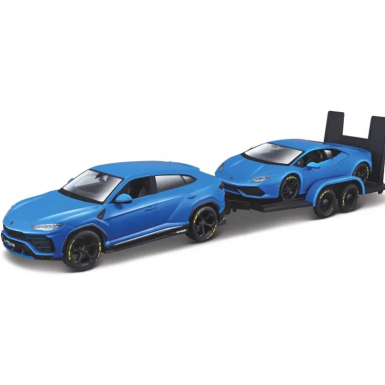 Maisto Lamborghini Urus + Lamborghini Huracan Coupe Blauw (1:24)