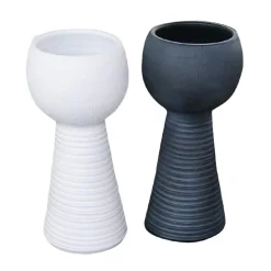 Marlou pot op voet (ø19x39cm) zwart