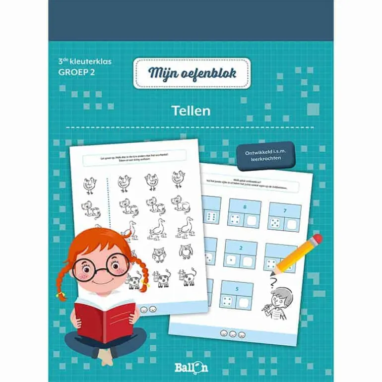 Mijn oefenblok: Tellen (3e kleuterklas – groep 2)
