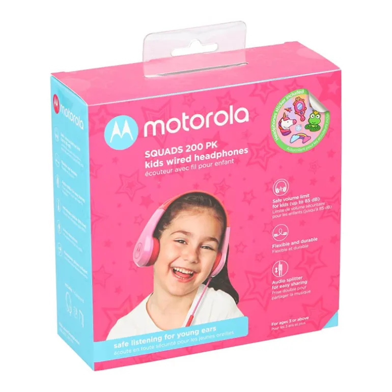 Motorola Hoofdtelefoon Kidz Squads 200 P limit – Roze