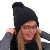 Muts dames gebreid met ponpon
