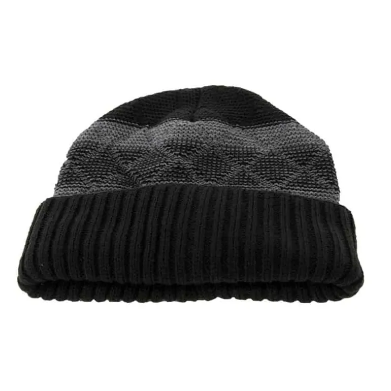 Muts mannen gebreid grijs/navy/zwart