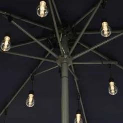 Parasol partylight buiten snoer (5m) zwart / 20 Led’s warm wit