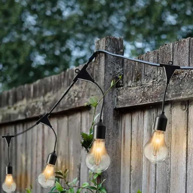 Partylight buiten snoer (5m) zwart / 20 Led’s klassiek warm