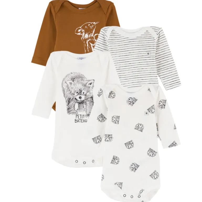 Petit Bateau Body’s ML Nature jongens (set van 4)