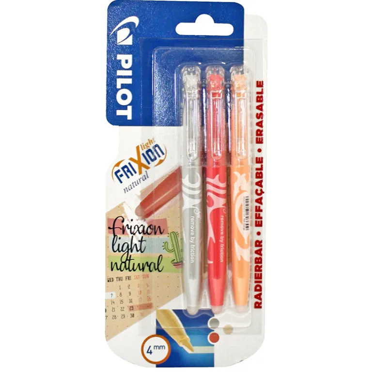 Pilot Frixion 3 Fluostiften – grijs/rood/oranje