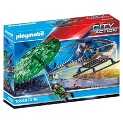 Playmobil City Action: Politiehelicopter – Parachute achtervolging