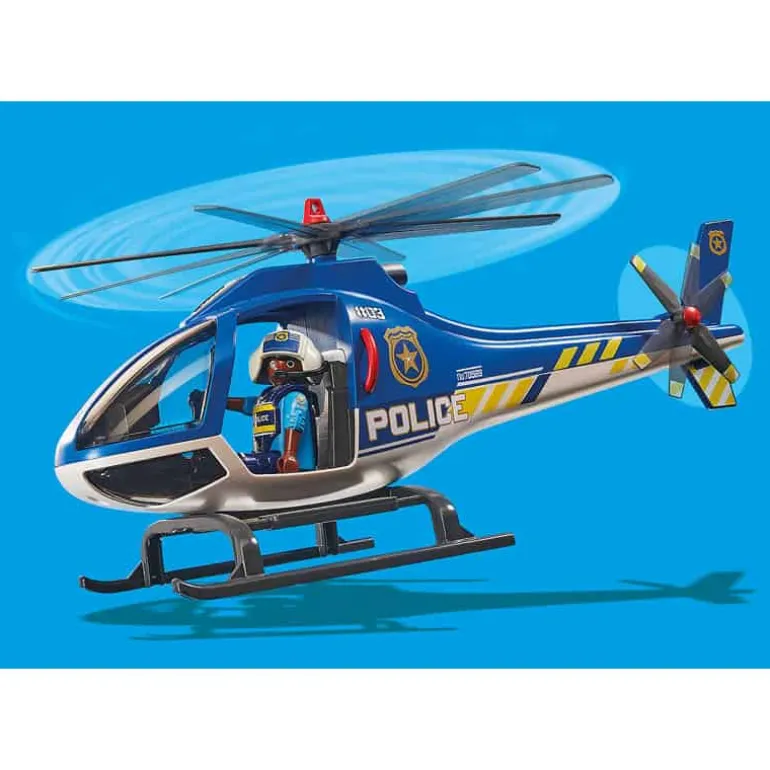 Playmobil City Action: Politiehelicopter – Parachute achtervolging