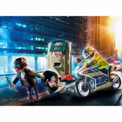 Playmobil City Action: Politiemotor – Achtervolging van de geldrover
