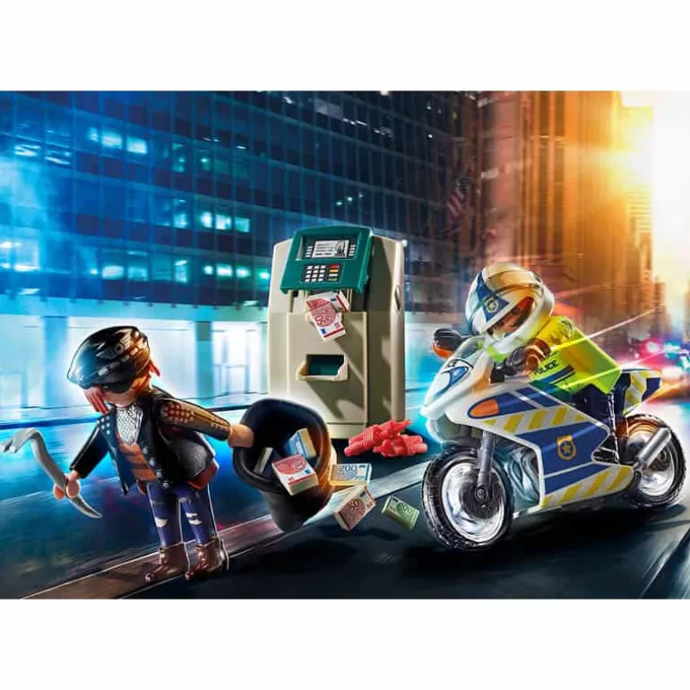 Playmobil City Action: Politiemotor – Achtervolging van de geldrover