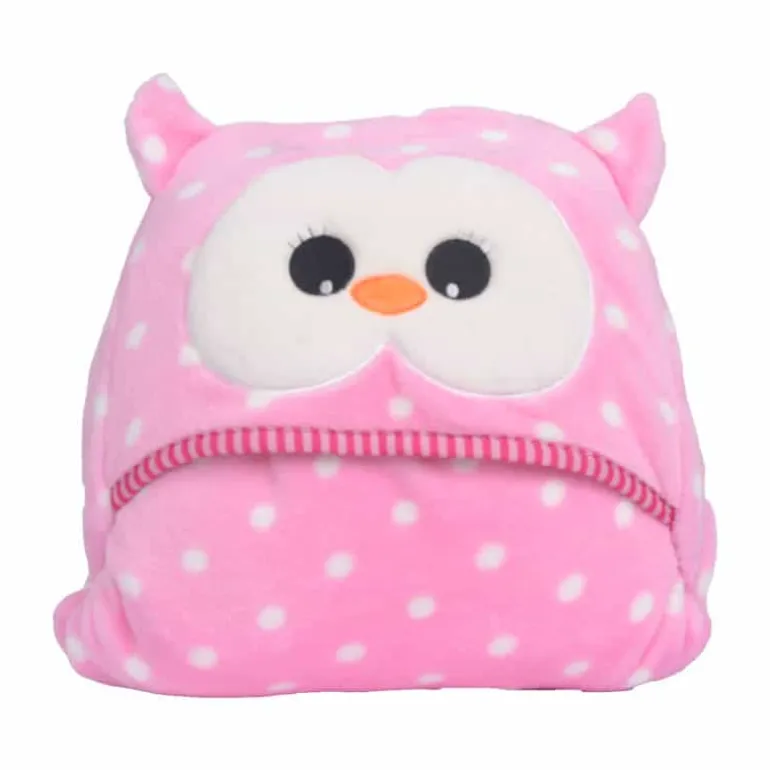 Poncho met kap Uil – roze