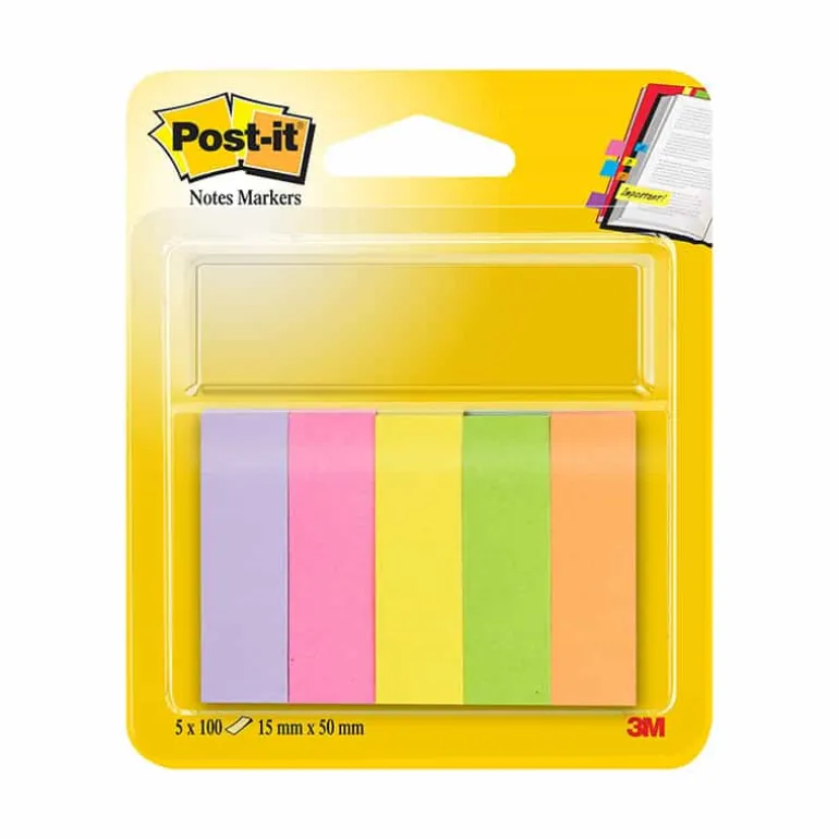 Post-it notes neon markers